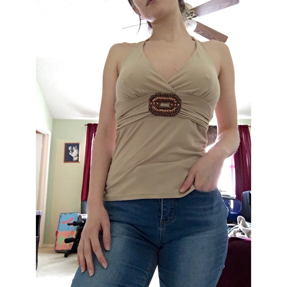 Flirty halter blouse